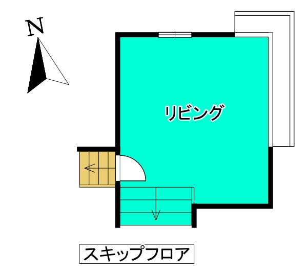 【中古住宅】山形市飯塚町戸建の間取り|スキップフロア
