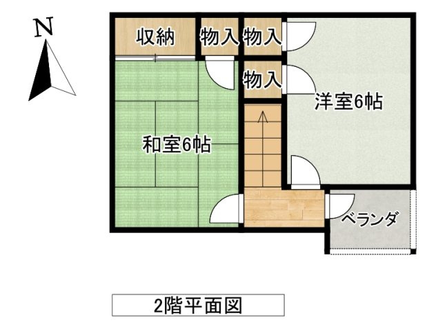 【中古住宅】山形市飯塚町戸建の間取り|2階平面図