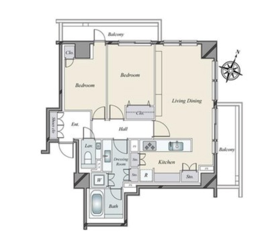 ★仲介手数料無料★BRANZ 六番町(東急不動産最高ブランド・免震構造）の間取り