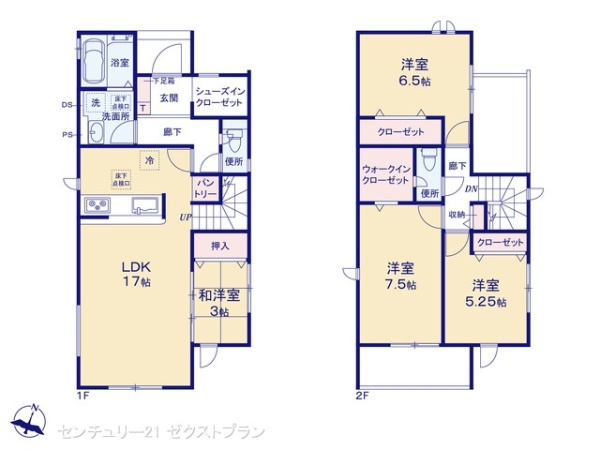 前橋市関根町3棟 1号棟の間取り|図面と異なる場合は現況を優先