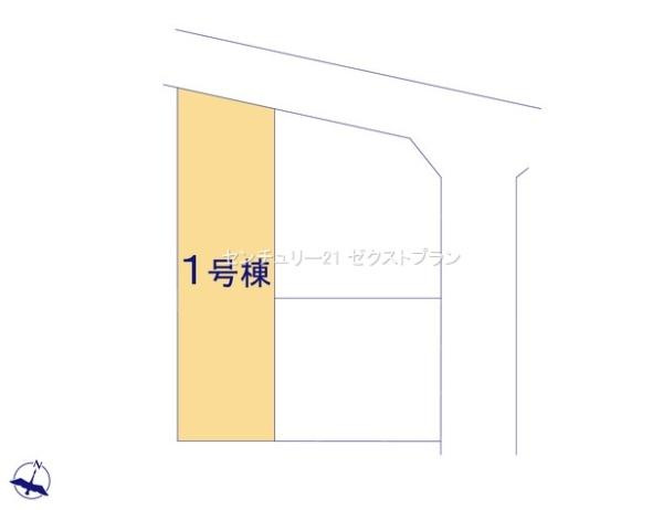 前橋市関根町3棟 1号棟の区画図|区画図