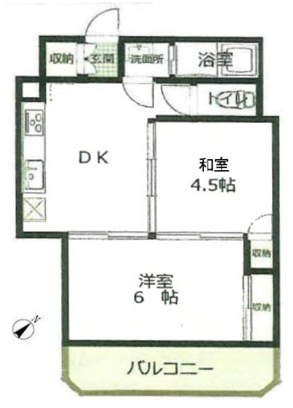 日栄マンションの間取り|6F階部分・南東向きにつきまして日当り・通風良好。2023年10月にフルリノベーションをしたお部屋ですので室内は大変きれいな状態です。