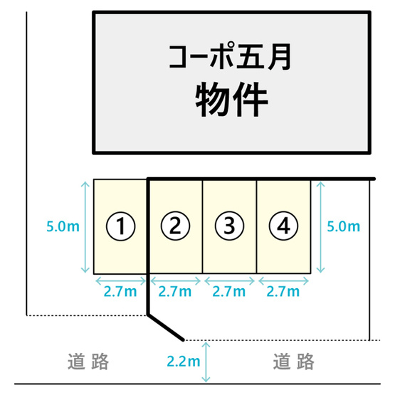 【間取り】 | コーポ五月駐車場