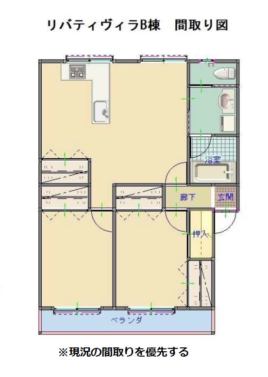 リバティ・ヴィラ　B棟の間取り