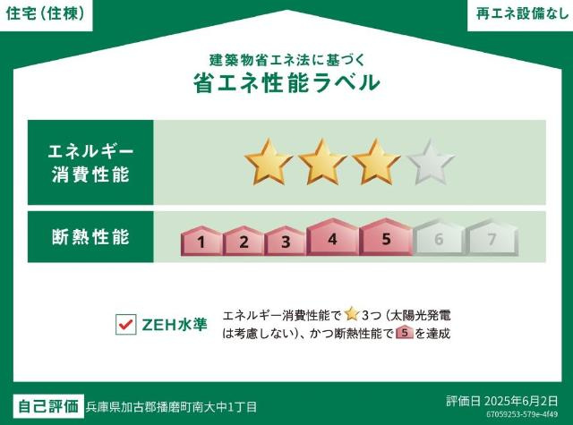 キルシュブリューテの外観|省エネ性能ラベル