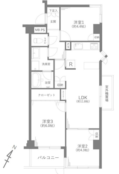 【間取り】 | パークノヴァ池袋要町 | 南東の角部屋なので、陽当たり・通風良好です！