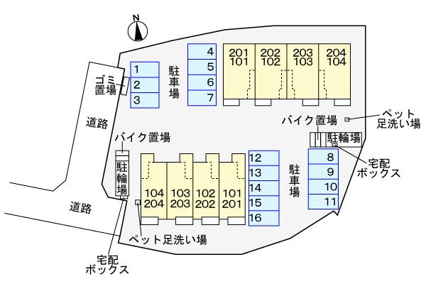 オリュザＢの駐車場
