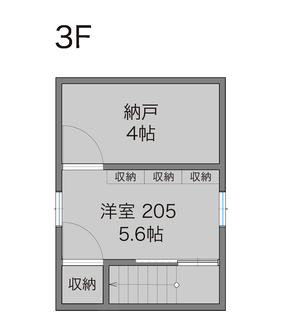 １階は共有スペース、２階には４戸、３階は１戸の個室があり、J:COMのインターネット回線も各部屋個別