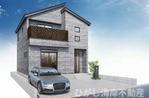 平塚市平塚１丁目　新築戸建　全1棟の外観パース|イメージパスですので実際のものと多少異なります。