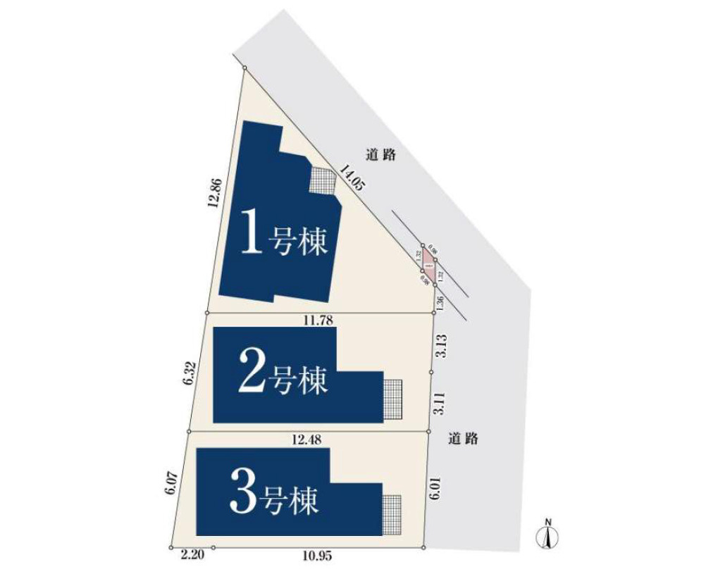 杉並区阿佐谷北6丁目　新築戸建　全3棟の区画図|区画図

現地ご見学希望・資料請求などお気軽にお問い合わせ下さい！
03-5990-5201