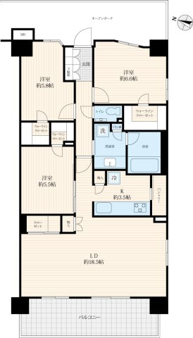 【間取り】 | レーベン守谷ザ・スクエア　ウエストコート | 「24時間ゴミ出し可能、駅近・商業隣接の利便性×豊かな共用施設で快適な暮らしを。」90㎡タイプのゆとりある3LDK☆