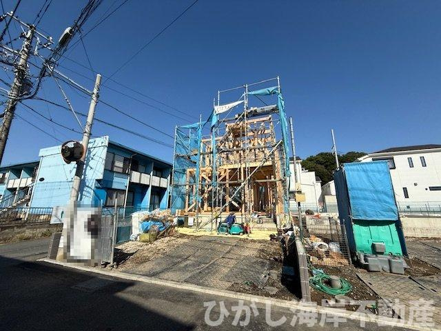 茅ヶ崎市甘沼　　新築戸建　全4棟の外観|10月30日撮影　建築中　現地外観