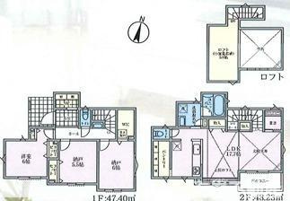 茅ヶ崎市香川5丁目　新築戸建　全10棟の間取り|南向き　１LDK+2S