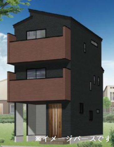 新築一戸建て 川越市稲荷町の外観パース|カースペース１台分です