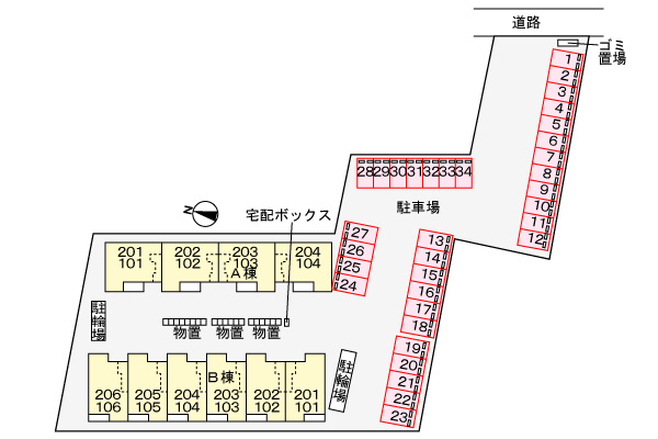 ブルーオーシャン・レジデンスＡの区画図