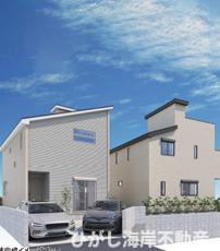藤沢市辻堂東海岸1丁目　新築戸建　全２棟の外観パース|No1のイメージパスですので実際のものと多少異なります