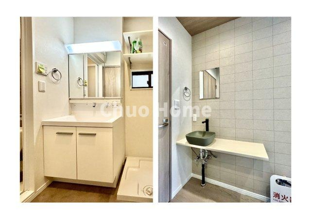 葛飾区東四つ木1丁目中古住宅の独立洗面台|洗面台は、洗面所と2階のトイレのところにそれぞれ設置