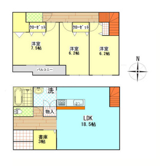 【間取り】 | 甲斐市島上条 2011年築・トヨタホーム施工中古戸建 車並2 | トヨタホーム施工　2011年築中古戸建