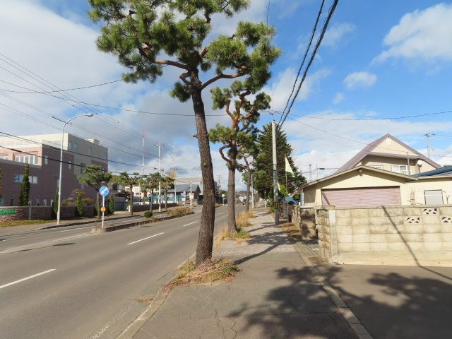 北見市花月町１１番地４、１１番３４８　中古売家の前面道路含む現地写真