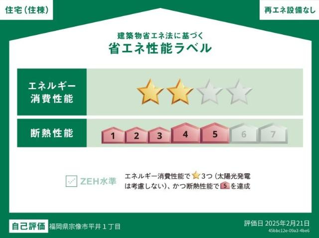 宗像市平井1丁目新築アパートの省エネ性能ラベル|省エネ性能ラベル