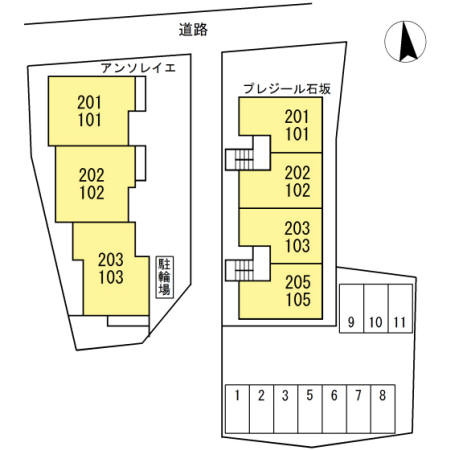 アンソレイエの区画図
