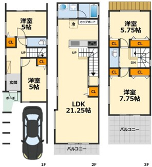 【間取り】 | 下三条町新築戸建