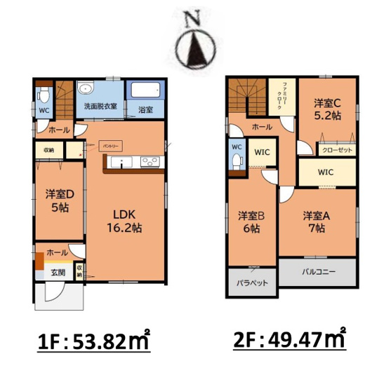 【間取り】 | 春日市弥生7丁目1期　3号棟（全3棟）【仲介手数料無料・0円】 | 平日、土日祝日もお好きな日時にご見学可能です。お気軽にお問合せ下さい。