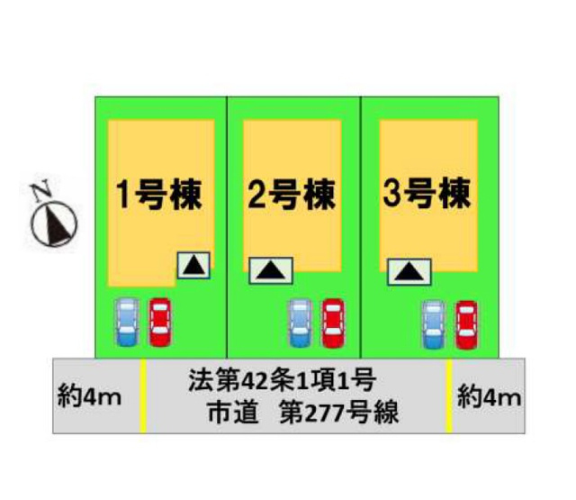 【区画図】 | 春日市弥生7丁目1期　3号棟（全3棟）【仲介手数料無料・0円】 | 区画図です。3号棟