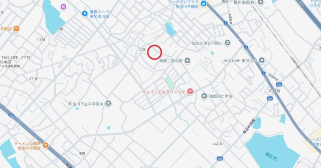 加古川市平岡町二俣　　JR「東加古川駅」徒歩15分の地図
