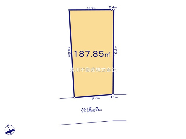 八王子市　兵衛　建築条件無し売地の土地図|～南6ｍ道路につき陽当たり良好、駐車もしやすいです～