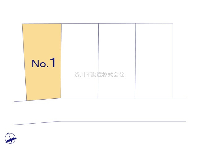 八王子市　兵衛　建築条件無し売地の区画図|～全4区画の新しいコミュニティーが誕生～