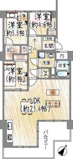 【間取り】 | 公社山田西第三次団地Ａ－３棟 | 間取り
