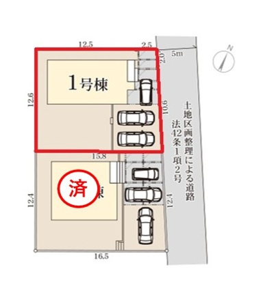 リーブルガーデン  ひたちなか船窪　第1　1の前面道路含む現地写真|前面道路幅5メートル、駐車ラクラクです！