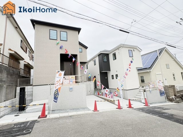 明石市松が丘3丁目24-1期　2号棟　新築の前面道路含む現地写真|【ホームページに現地動画掲載中】●年中無休：当日予約可●毎月５組限定！人気オプション３点１万円で取付
