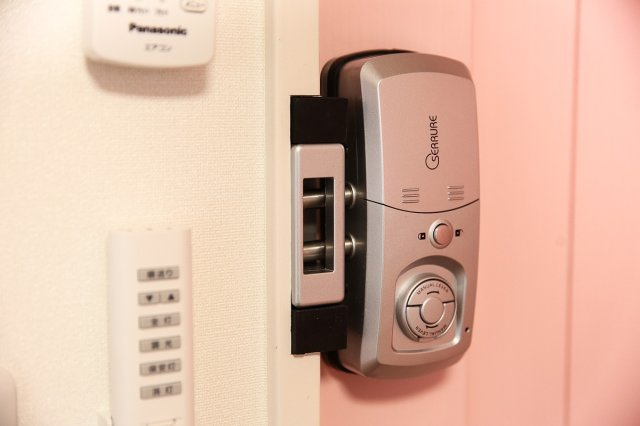 ぬこハウス小岩のセキュリティ|各個室に電子錠が完備。室内からの開錠はボタン一つで行えますし、オートロックなので、セキュリティーも安心です。
