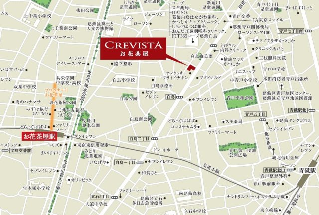 クレヴィスタお花茶屋の地図