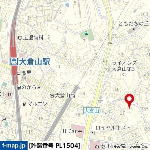 グローリア初穂大倉山の地図