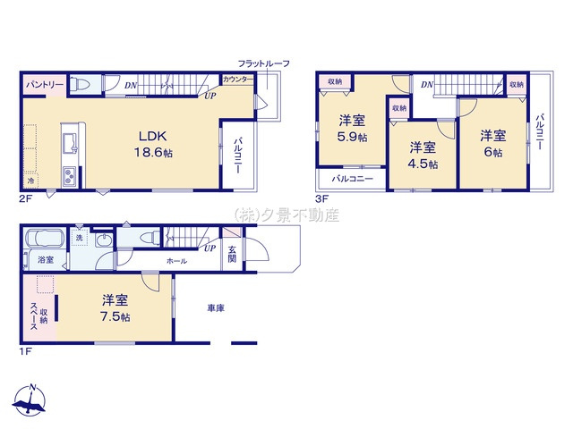 【間取り】 | 《仲介手数料無料》桜区南元宿１丁目1-41(1号棟)新築一戸建てケイアイ クラフト ピット