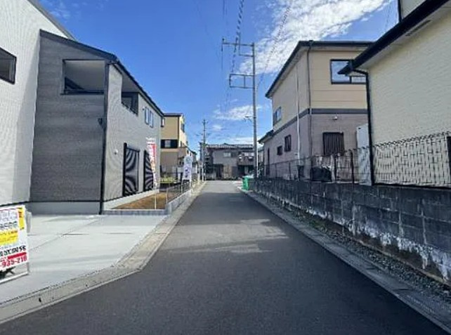 【新築】鶴ヶ島市下新田第２ 4号棟の前面道路含む現地写真|前面道路含む現地写真です