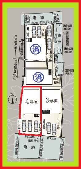 海部郡大治町大字西條字狐海道の新築一戸建の区画図|◇４号棟◇