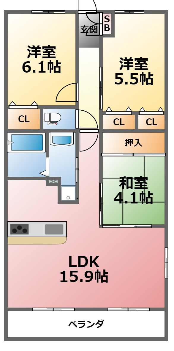 レジェンダリー甲子園浦風町の間取り
