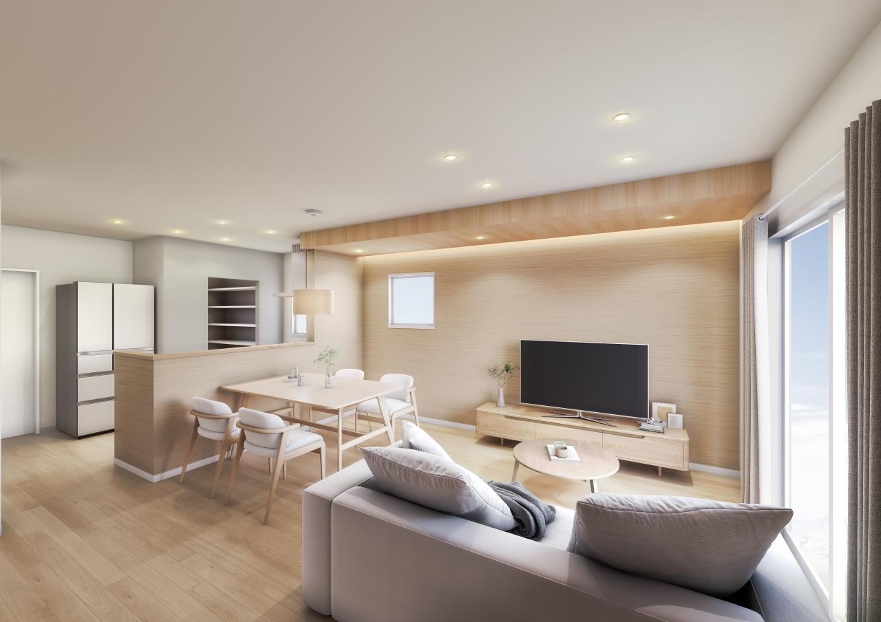 高知市介良-中野団地4号地-新築戸建ての前面道路含む現地写真