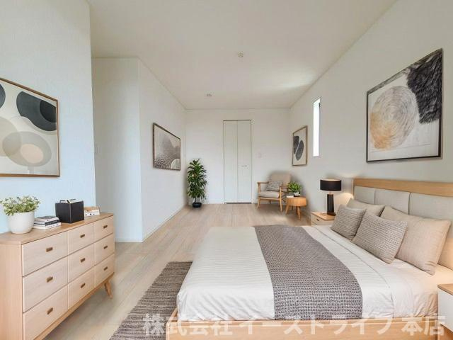 【新築戸建】　いわき市仁井田町第2　全5棟の寝室|寝室に家具を配置したイメージ画像です
※本画像はCGで作成しており、実際に現地に 家具は置かれておりません。また、価格に 家具は含まれておりません。