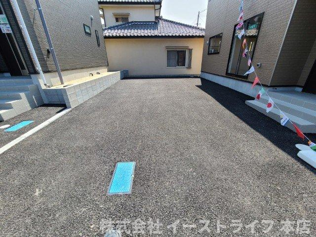 【新築戸建】　いわき市植田町第20の駐車場|1号棟写真　カースペースです（3台駐車可能）