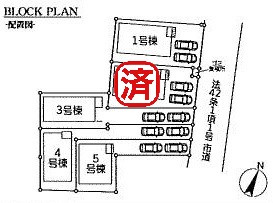 三郷市彦糸1丁目　新築戸建　全5棟　3号棟の区画図|全棟カースペース2台分付き