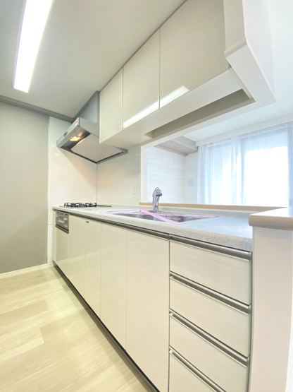 【キッチン】 | BELISTA衣笠駅前弐番館 | 三つ口ガスコンロ　収納豊富なシステムキッチン