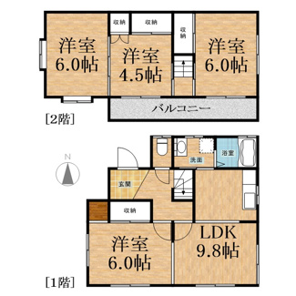 【間取り】 | オーナーチェンジ（投資用物件）若葉区大宮町中古戸建　