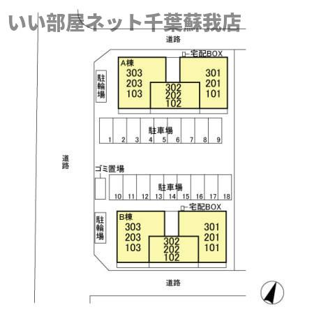 GMコート　Bの区画図