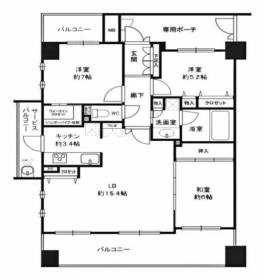 【間取り】 | エスリード伏見桃山壱番館 | 専有面積82.38㎡