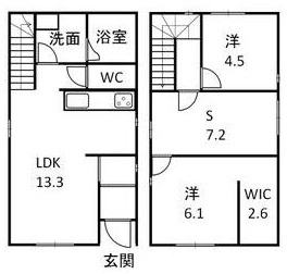 赤池２階建戸建Ｗの間取り